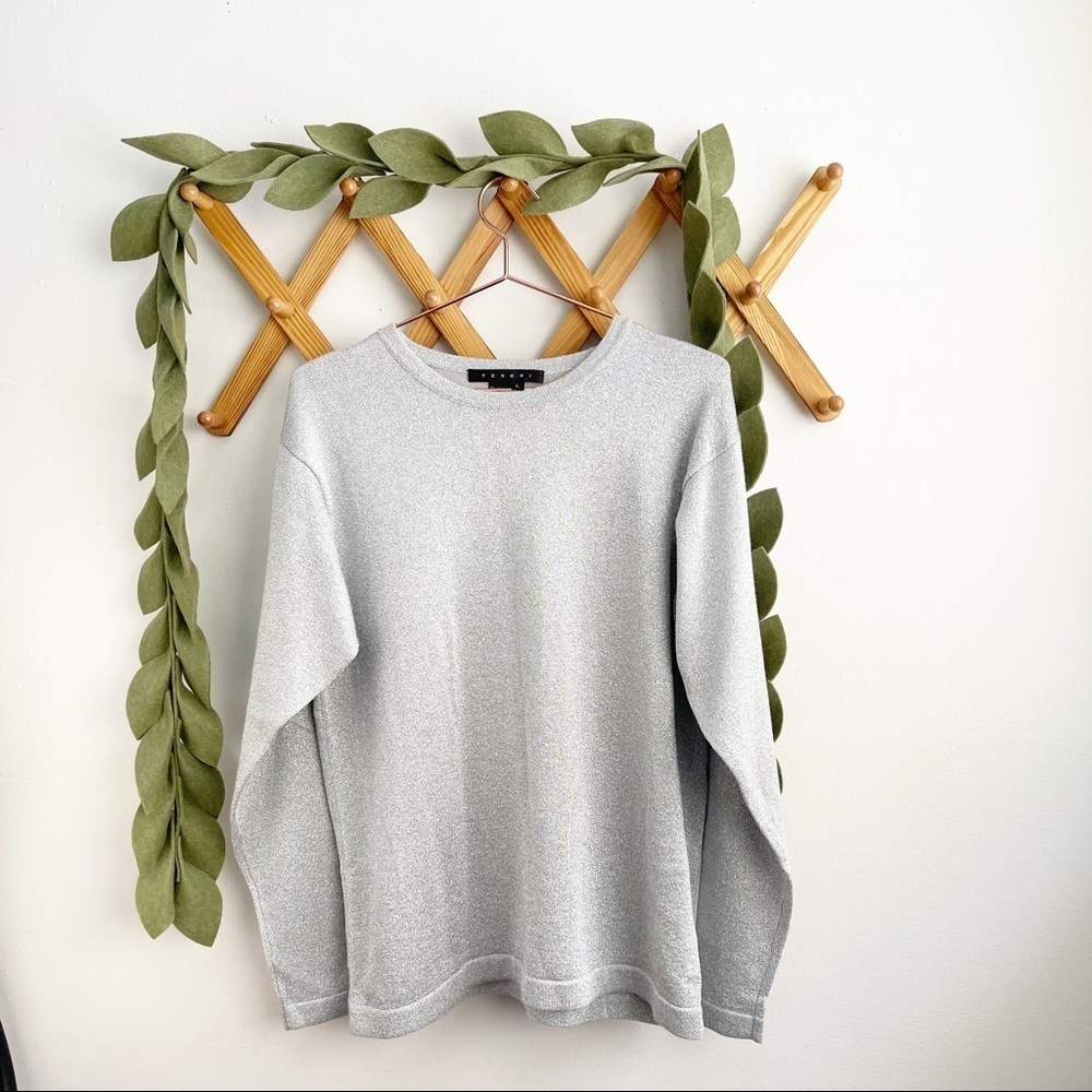 Tesori Metallic Silver Sweater